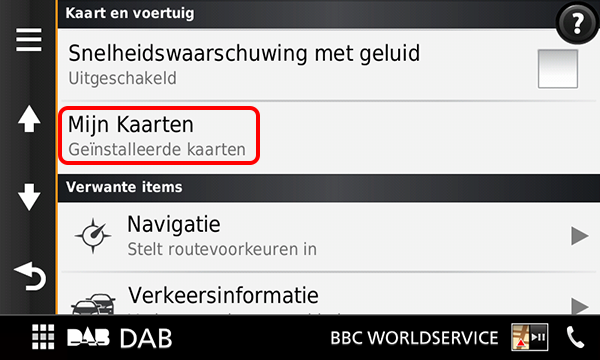 screenshot_DNX8160DABS_Mijn kaarten
