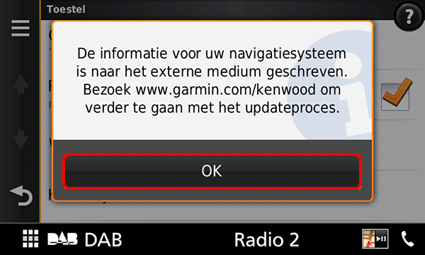 screenshot_DNX8160DABS_identificategegevens zijn weggeschreven