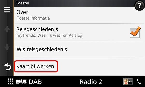 screenshot_DNX8160DABS_selecteer kaart bijwerken