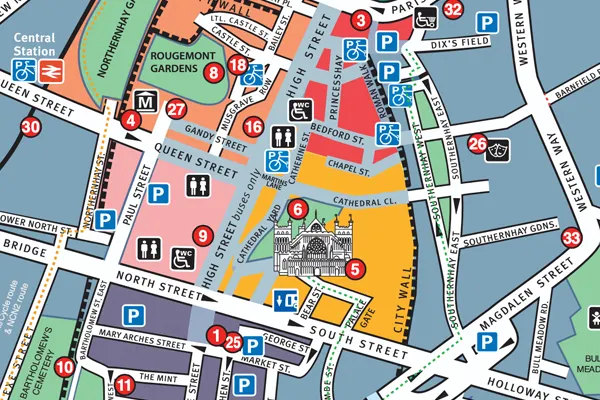 Exeter city centre map