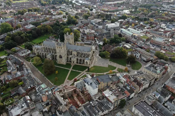 ariel view of exeter city centre