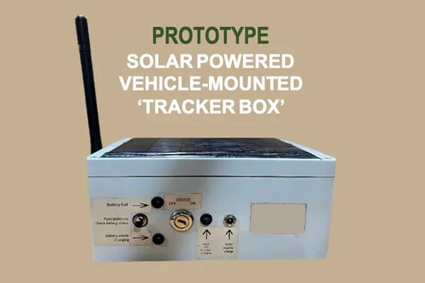 Prototype Solar Powered Vehicle-mounted 'Tracker box'