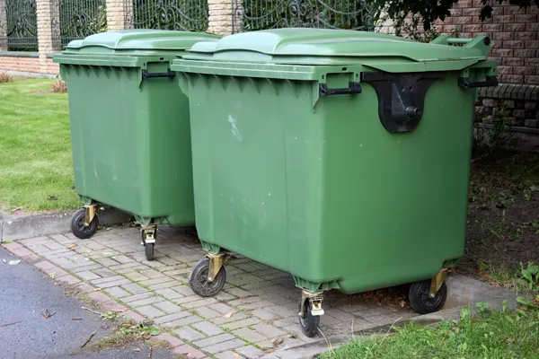 Green recycle bins