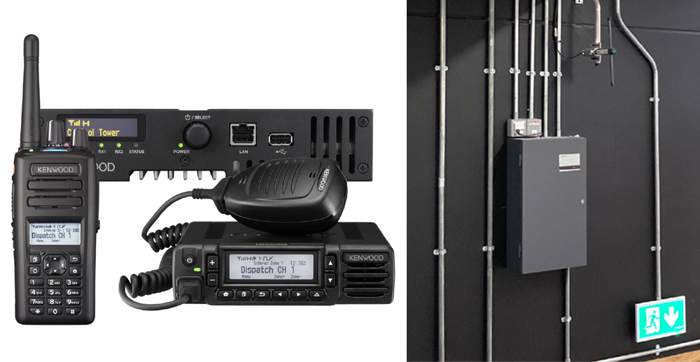 The 4-site, 8-channel NEXEDGE NXDN digital conventional IP linked system employs KENWOOD’s compact and powerful NXR-1800 Repeaters